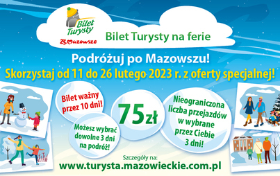 Zdjęcie do Oferta specjalna Kolei Mazowieckich - Bilet Turysty